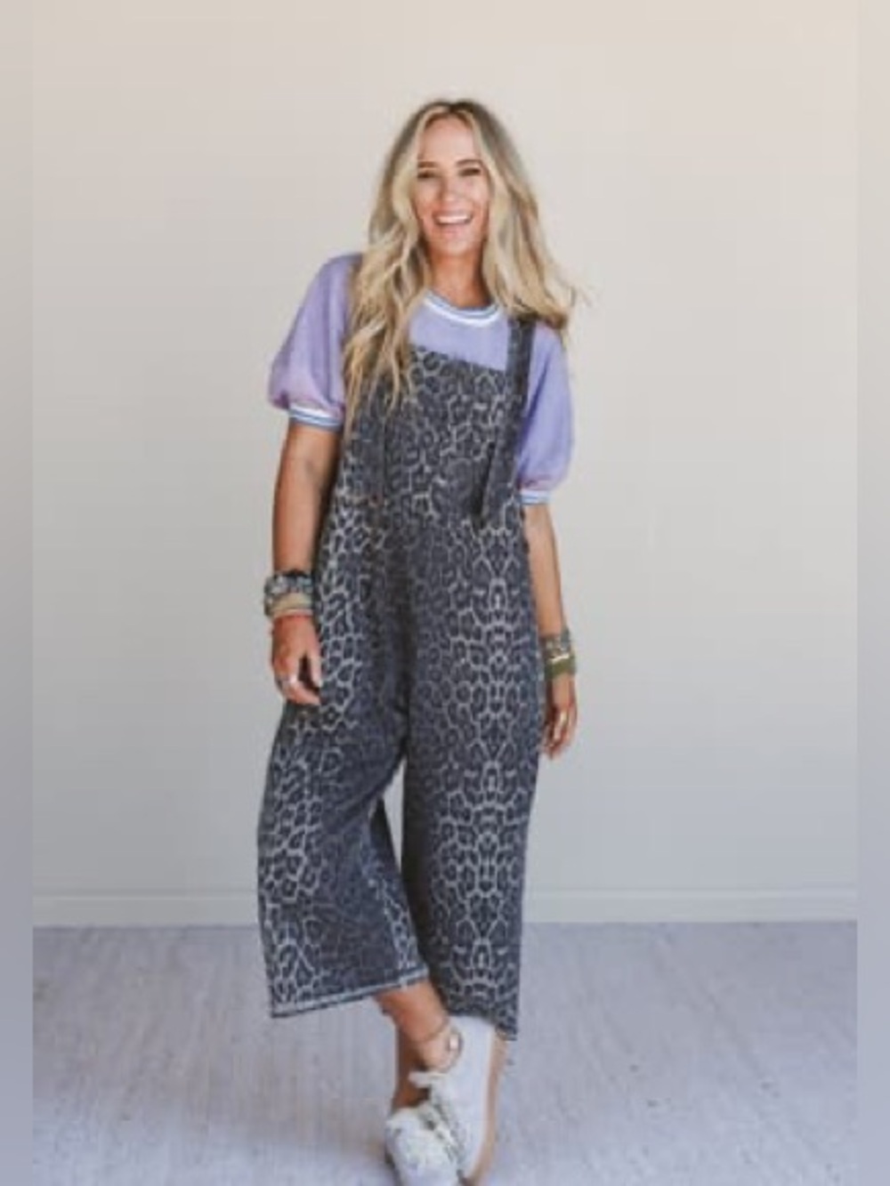 easel Leopard print Wide Leg Jumpsuit